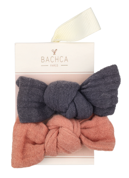Bachca Paris Gauze Bow Hair Clip Set 2 piece
