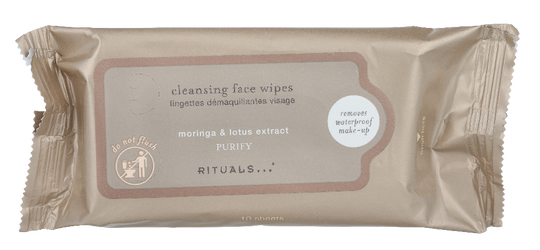 Rituals Purify Moringa & Lotus Extract Cleansing Face Wipes 10 piece